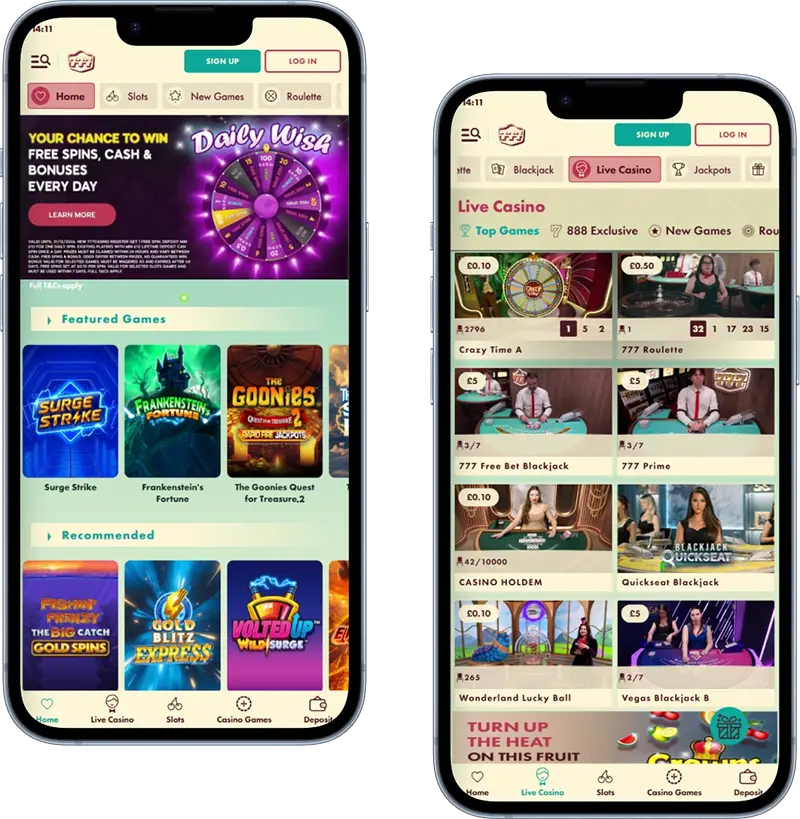 777 Casino mobile experience